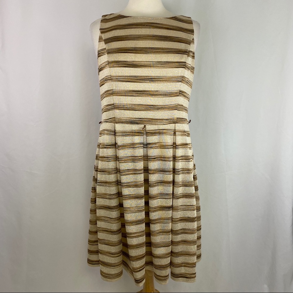 Muse Womens Brown Beige Dress Striped Sleeveless
